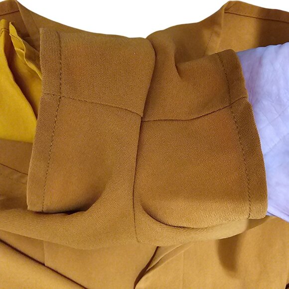 Womens Mustard Wrap-Front Romper With Adjustable Straps & Back Zipper By Style R - Picture 7 of 13